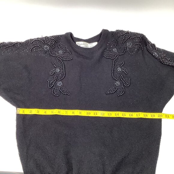 Vintage Western Connection 80's Beaded Slouch Sweater Large Gothic Acadamia 80's - Picture 5 of 8